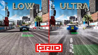 GRID 2019 - Benchmark Day - Low vs Ultra (Graphics and FPS Comparison) [PC 4K Ultra]