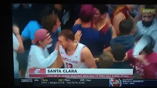 Santa Clara fans storm court after upsetting Saint Mary's