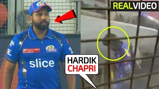 Hardik Pandya hiding his face when the Crowd shouted "Chapri" in front of Rohit Sharma in MI vs GT