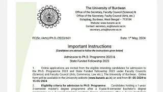 burdwan university phd admission 2024 / University of burdwan PhD #phd #net #nta