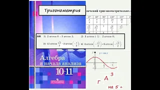 №569 Вычислить значения арккосинусов (АНА 10-11 кл.,  Алимов Ш.А.)