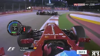 F1 Onboard Starts | Fernando Alonso Onboard Start Compilation in Singapore