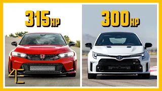 Honda Civic Type R vs Toyota GR Corolla | Car Spec Comparison | 4enthusiasts