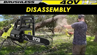 Ryobi 40v electric 18" chainsaw disassembly