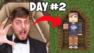 50 Hours Buried Alive - MrBeast Minecraft Animation SIDE BY SIDE