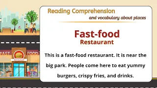 GRADE 4-5 Reading Comprehension  I Fast-food Restaurant I PLACES Part 1 I  with Teacher Jake