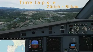 A320neo time lapse flight Zürich - Bilbao (MSFS2020)