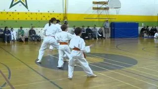 Orange Belts Testing For Green - Kihon/Basics - Charleswood Karate May 2012