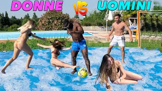 Uomini VS Donne - CALCIO SAPONATO CHALLENGE! *CADUTE ASSURDE*