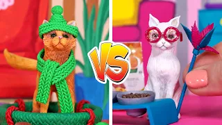 🌟 Кот БАБУШКИ VS современная КОШКА! 💖 Аксессуары для МИНИ КОШЕК 😍 FIMO Мастер класс Анна Оськина