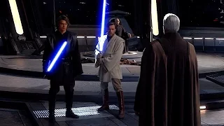 Obi-Wan and Anakin vs Count Dooku but everytime lightsabers clash, Saw Gerrera says 'Lies'