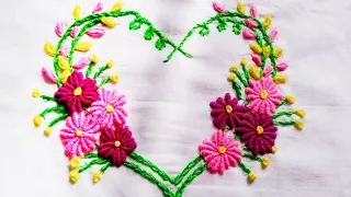 Elegant stitching pattern in heart shape