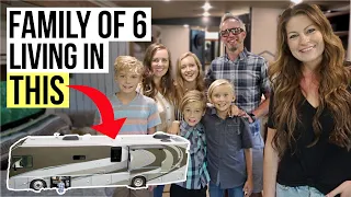 HOW A FAMILY OF 6 LIVES FULL-TIME IN A MOTORHOME // RV Tour