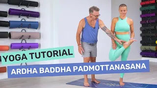 How To Do Ardha Baddha Padmottanasana | Yoga Tutorial | David & Jelena Yoga