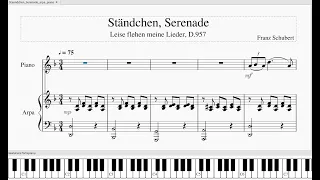 Schubert, Serenade, Ständchen, D957, Piano and Harpa, sheet music