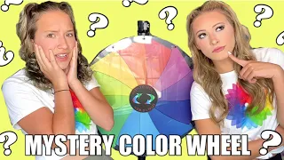 Letting the MYSTERY COLOR WHEEL decide what we do for 24 HOURS CHALLENGE 🌈😱