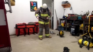Firefighter Getting Dressed 68 seconds, Having some fun while we practice!