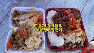 东北路边摊盒饭，10块钱吃饱吃好！