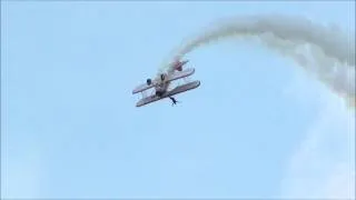 Before the crash Wing Walker Jane Wicker & Charlie Schwenker Vectren Dayton Airshow 2013