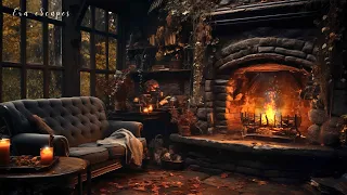 Rainy Afternoon in a Cozy Autumn Cottage | Dark Academia Music & Ambience