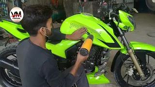 TVS apache rtr 200 fully neon color re paint by