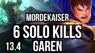 MORDEKAISER vs GAREN (TOP) | 6 solo kills, 9/2/9, Legendary, 400+ games | EUW Master | 13.4
