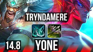 TRYNDAMERE vs YONE (TOP) | 69% winrate, 6 solo kills | EUW Diamond | 14.8