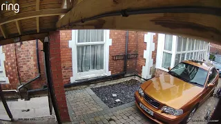 Idiot with a Volvo forgets handbrake
