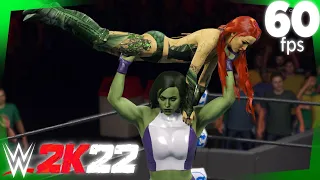 WWE 2K22 | SHE-HULK V POISON IVY! | Requested 2 Out Of 3 Falls Count Anywhere Match [60 FPS PC]