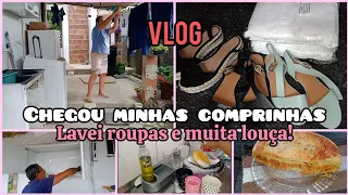 VLOG: CHEGOU COMPRINHAS DA SHEIN! - LAVEI MUITAS ROUPAS E FIZ TORTA DE FRANGO