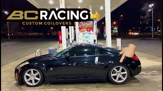 Installing BC Racing Coilovers On My 350z!!(Extreme Low)