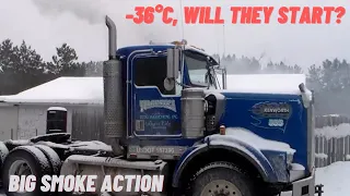 Big rig semi-trucks, ultimate DIESEL COLD start compilation, Volvo v Kenworth v Sterling and more #2