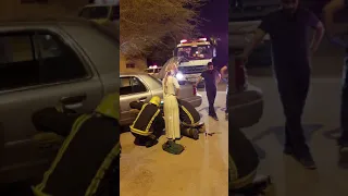 عملية انقاذ اصبع من فتحة البنزين وتدخل الدفاع المدني