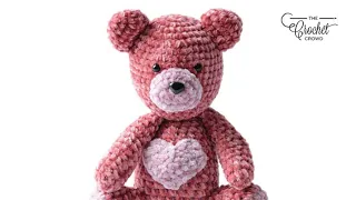 Crochet Valentine Bear Pattern | EASY | The Crochet Crowd