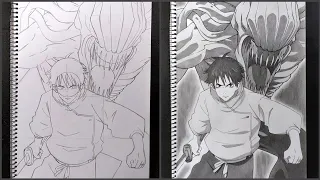 Cara Menggambar Yuta Okkotsu dan Rika - Jujutsu Kaisen (Tutorial)