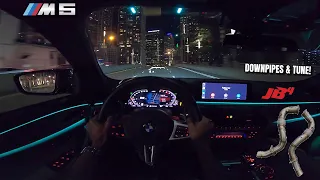 POV TUNED & DOWNPIPE F90 M5 vs 911 CARRERA S | F90 M5, G82 M4 & 911 CARRERA S  TERRORIZING MIAMI!