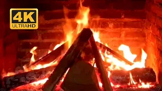 Cozy Fireplace & Crackling Fire Sounds for sleep, Relaxation, study - Relaxing Fireplace 4K 3 hours