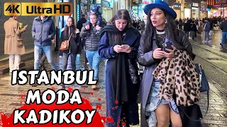 🇹🇷Nightlife In Kadıköy Bazaar Moda Asian Side Of Istanbul 2024Türkiye Walking tour Travel Guide 4k