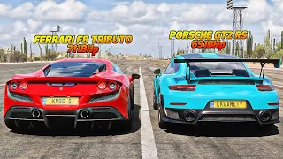 FH5 DRAG RACE - Porsche 911 GT2 Rs Vs Ferrari F8 Tributo