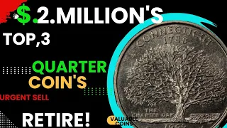 Top 3 Ultra Quarter Dollar Rare commutative quarter Dollar coins worth big money!Coins worth money!