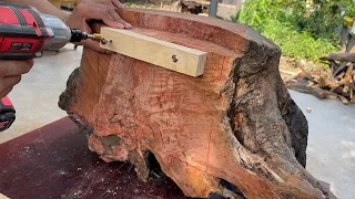 Tree Stump & Scraps Of Wood - The Perfect Combination // Unlimited Human Creativity