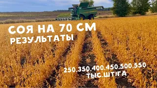 Уборка сои. Результаты опыта на 70 см с разными нормами…