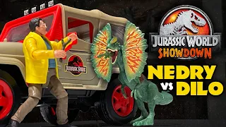 Mattel Jurassic World: Nedry vs Dilophosaurus Escape Pack 4K Toy Showdown / collectjurassic.com