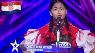 FILIPINA GIRL SING a Medimurje folk song ll SUPERTALENT ll CROATIA ll Golden Buzzer ll ZLATNI GUMB