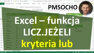 excel-128 - LICZ.JEŻELI z kilkoma kryteriami traktowanymi jako ''LUB''