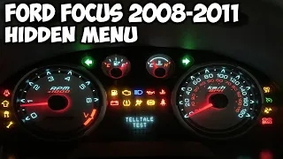 Ford Focus 2008-2011 Hidden Menu (Digital Tachometer, Test Mode)