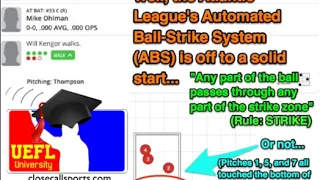 Atlantic League's First Automated Ball/Strike Zone Game - Robot Umpire Fails Early