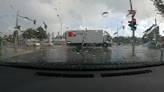 Driving in Heavy Rain with Light Thunderstorms in  Berlin Germany 🇩🇪