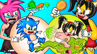 Rich Sonic VS Poor Amy Mommy - Mommy, Please Don't Leave Me Alone - Cartoon Animation