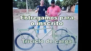 ENTREGAMOS UM TRICICLO DE CARGA PARA UM INSCRITO